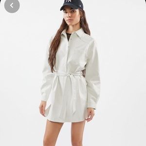 Eggie Cloud Burst Faux Leather Mini Dress